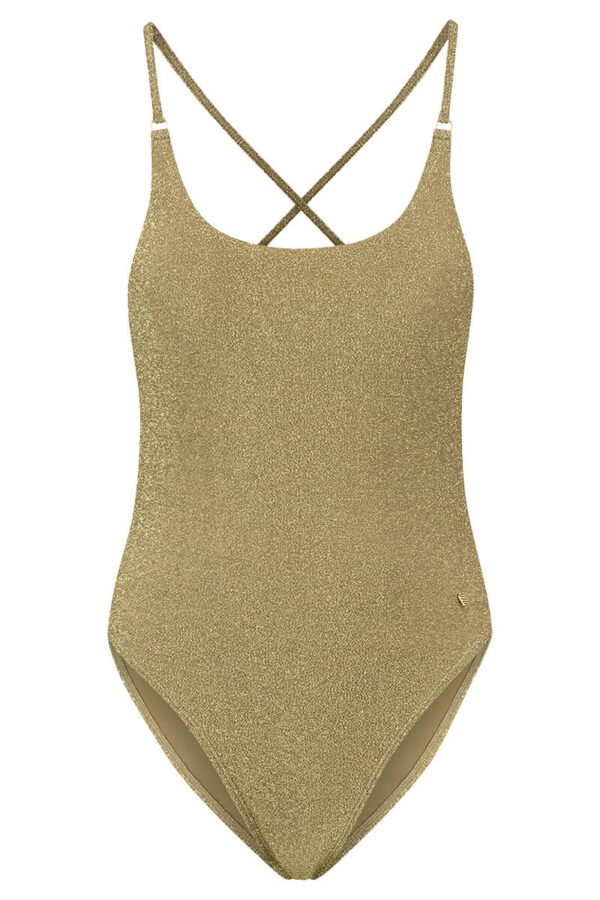 BEACHLIFE Gold Glitter padded swimsuit